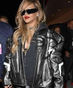 Rihanna Racing Leather Jacket F1 Grand Prix Las Vegas