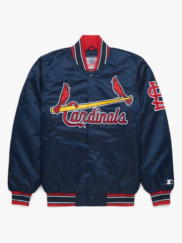 Blue White MLB St. Louis Cardinals Leather Jacket - Maker of Jacket