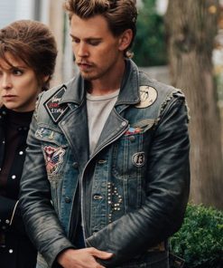 Leather vest sales over denim jacket
