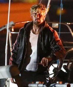 The Fall Guy 2024 Ryan Gosling Black Leather Bomber Jacket