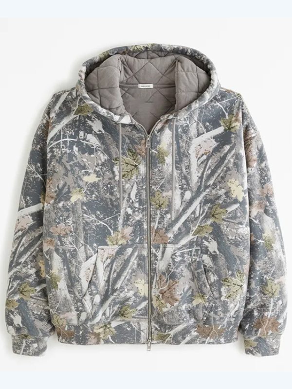 Abercrombie Quilted Camo Zip Hoodie  Abercrombie & Fitch Essential Hoodie