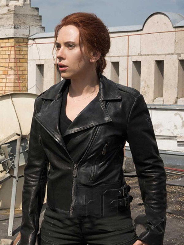 Black widow leather jacket on sale