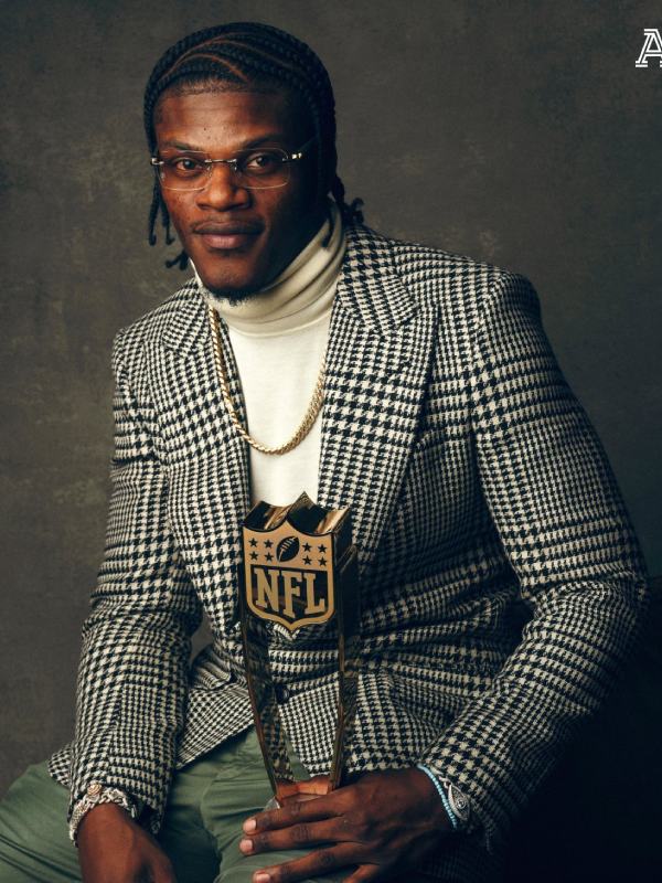NFL Honors 2024 Lamar Jackson Blazer Glen Plaid Blazer