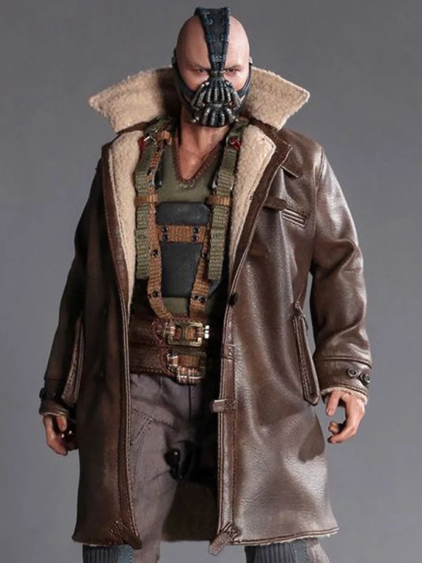 The Dark Knight Rises Bane Coat Tom Hardy Bane Fur Trench Leather Coat