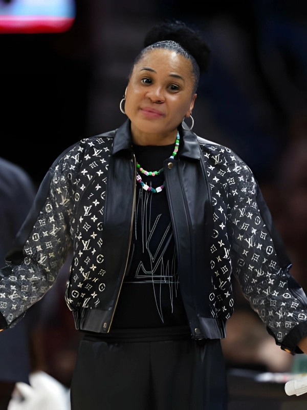 Dawn Staley NCAA Final Tournament Jacket | LV Denim Leather Dawn Staley NCAA Final Tournament Jacket | LV Denim Leather