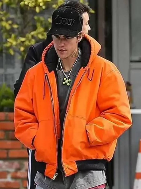 Justin Bieber Hooded Jacket | Carhartt Orange Jacket