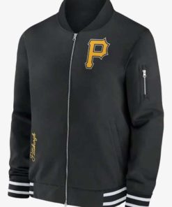 国内外の人気 Bomber Pirates Pittsburgh Jacket Jacket Black Full-Zip Pirates | ウェア