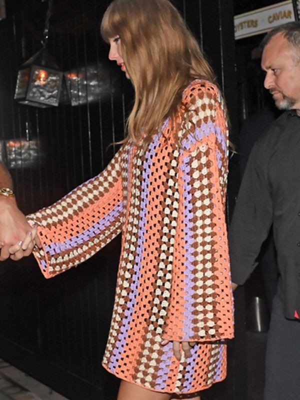 Taylor Swift Crochet Mini Dress | Myra Crochet Mini Dress Apricot