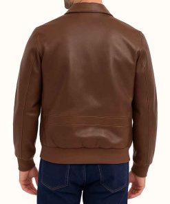 OHOTORO A2 Lambskin jacket ブラウン 中古 Men's Lambskin Plain Brown A2 Bomber Leather Jacket