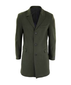 Men s Olive Green Long Wool Coat Paragon Jackets