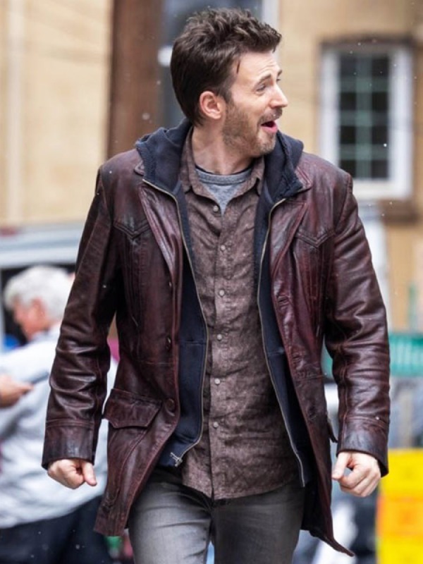 Red One 2024 Chris Evans Leather Jacket Paragon Jackets