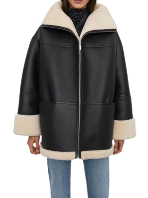 ジャケット Long Raf Shearling Jacket Acne Studios Women's' Long Raf Shearling Jacket in Green