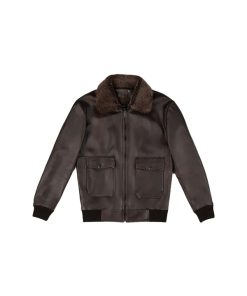 Men G-1 Flight Iconic Brown Leather Bomber Jacket