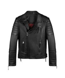 Men Vintage Biker Leather Motorcycle Jacket