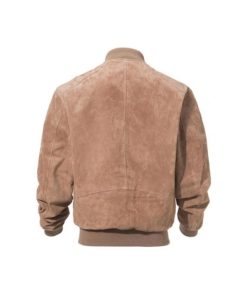 Men’s Suede Leather Brown Bomber Jacket