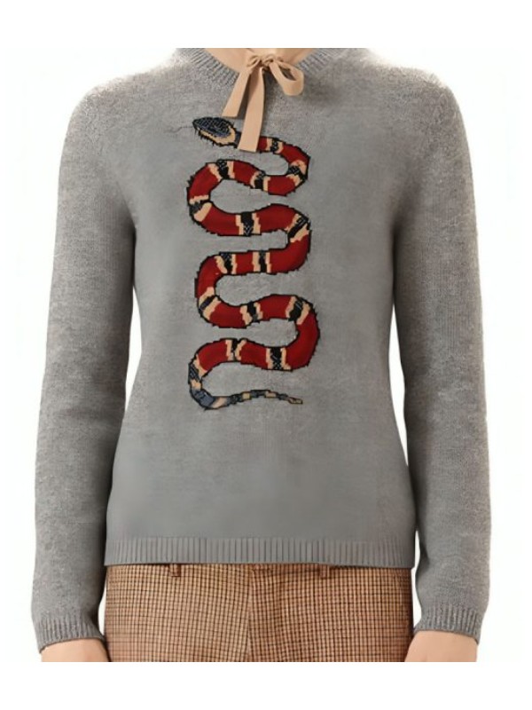 RHO Salt Lake City S5 Todd Newport Gray Snake Print Sweater