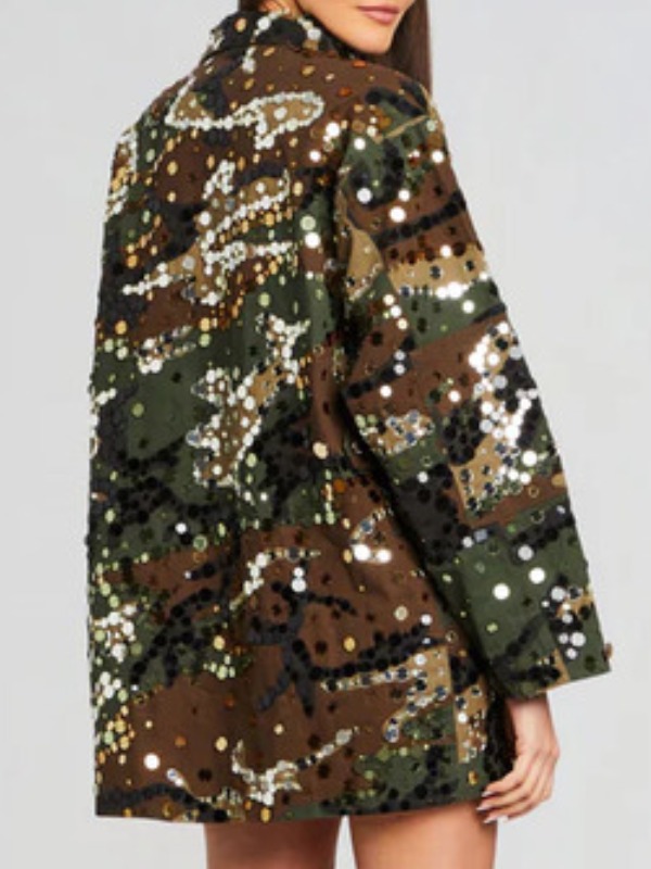 The Voice S26 Gwen Stefani Camo Jacket Mirrored Embellished Camo Jacket