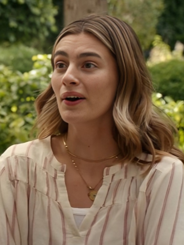 Lonely 2024 Diana Silvers Striped Shirt Stripe V Neck Blouse