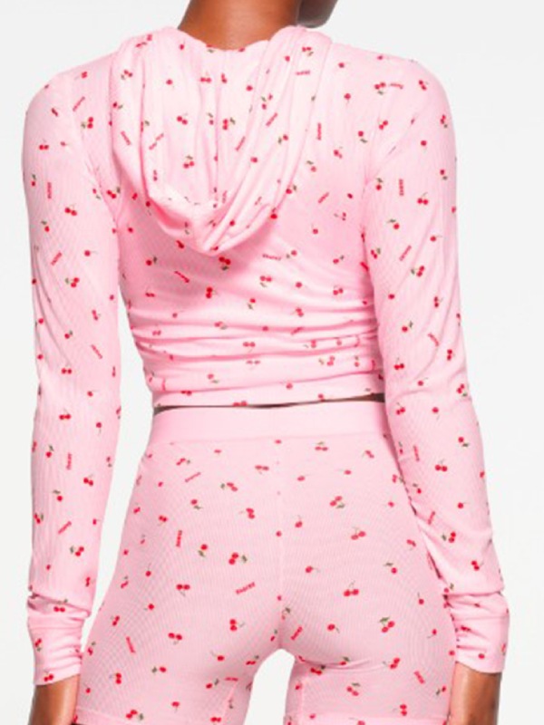 Shrinking S2 Rachel Stubington Cherry Print Pink Hoodie