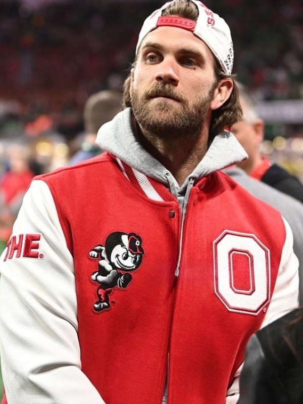 2025 CFP Bryce Harper Ohio State Varsity Jacket | OSU Classic Varsity