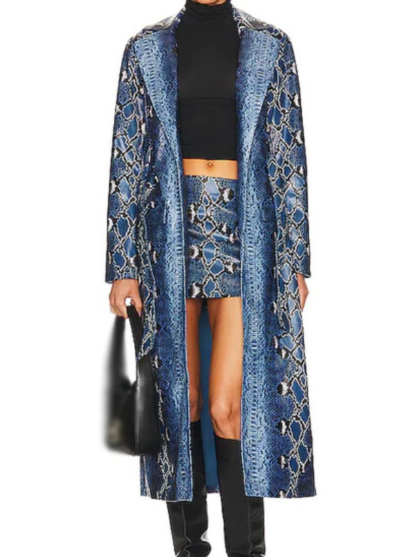 The Voice S27 Alanna Lynise Blue Snake Print Coat | Snake Print