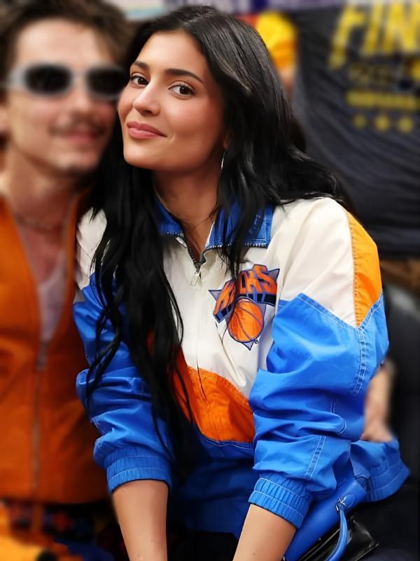 Kylie Jenner Knicks Game Six Jacket | 90s Knicks Swirl Jacket