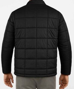 Men Black Puffer Zipper Jacket