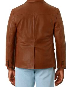 Men's Brown Leather Blazer 1_11zon