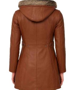 Women’s Brown Leather Long Coat
