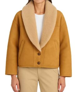Women's Shearling Shawl Collar Leather Jacket - Paragon Jackets