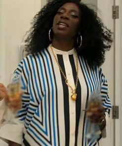 Tanya Moodie TV Series The Girlfriend Isabella Russell-Bailey Striped Dress