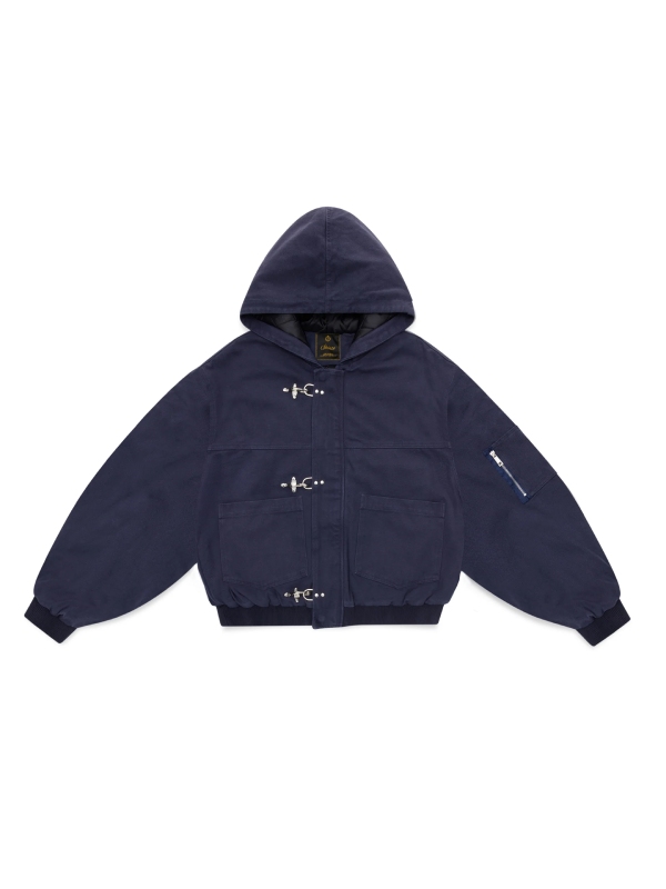 Shinzo Shige 15oz Canvas Clasp Bomber Jacket | Hand Dyed Jacket