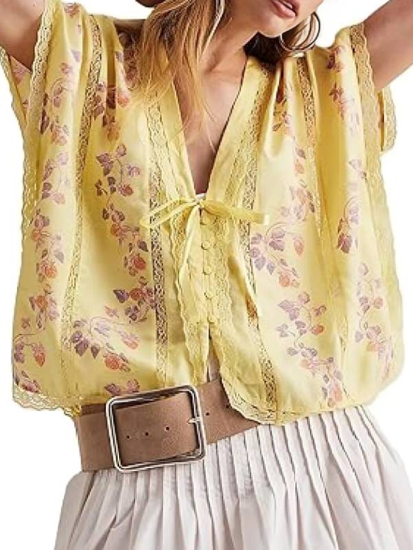 Baylen Out Loud S2 Baylen Dupree Yellow Floral Embroidered Lace