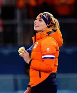 Milano Cortina 2026 Winter Olympics Team Netherlands Jutta Leerdam Puffer Jacket - Bright Orange