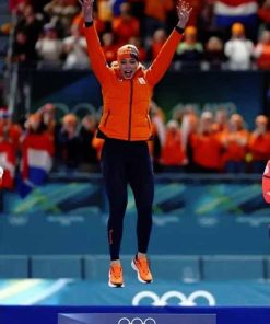 Winter Olympics 2026 Team NL Jutta Leerdam Orange Puffer Jacket