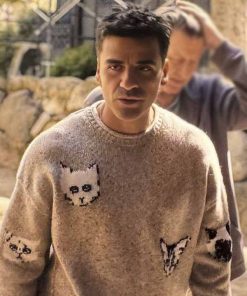 Oscar Isaac TV Series Beef Season 2 Joshua Martín Cat Jacquard Sweater